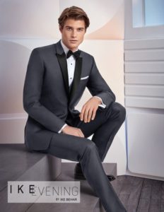 Man in charcoal tuxedo, Ike Behar.