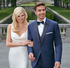 'Blake' Navy Tuxedo by Ike Behar Collection
