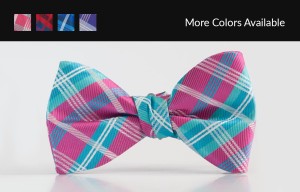Plaid Fuchsia Bow Tie Tuxedo Accessories