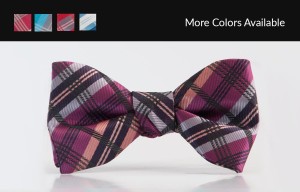 Plaid Raspberry Bow Tie Tuxedo Accessories