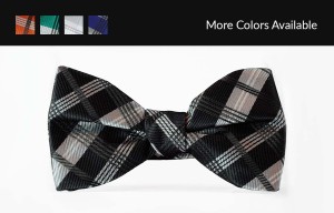 Plaid Black Bow Tie Tuxedo Accessories