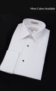Laydown Collar, Pleated Tuxedo Shirt Accessories