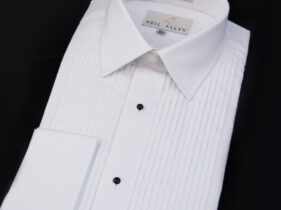 Laydown Collar, Pleated Tuxedo Shirt Accessories