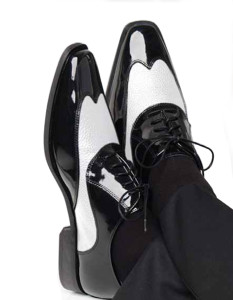 'Manhattan' Black & White Shoes Tuxedo Accessories