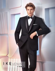 Man in black tuxedo, formal wear.