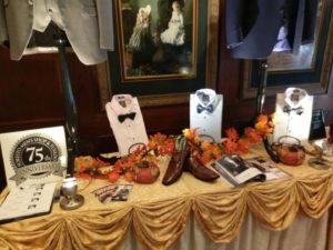 75th anniversary menswear display.