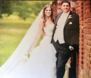 Bride and groom on their wedding day.