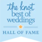 BOW_HOF_LightBlue_74x74 Here's an alt tag for the image: The Knot Best of Weddings Hall of Fame