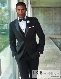 Man in black tuxedo, formal wear.