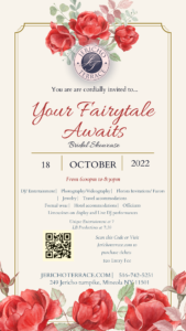 Bridal showcase invitation, October 18, 2022.
