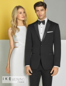 Couple in formal wear, prom attire.
